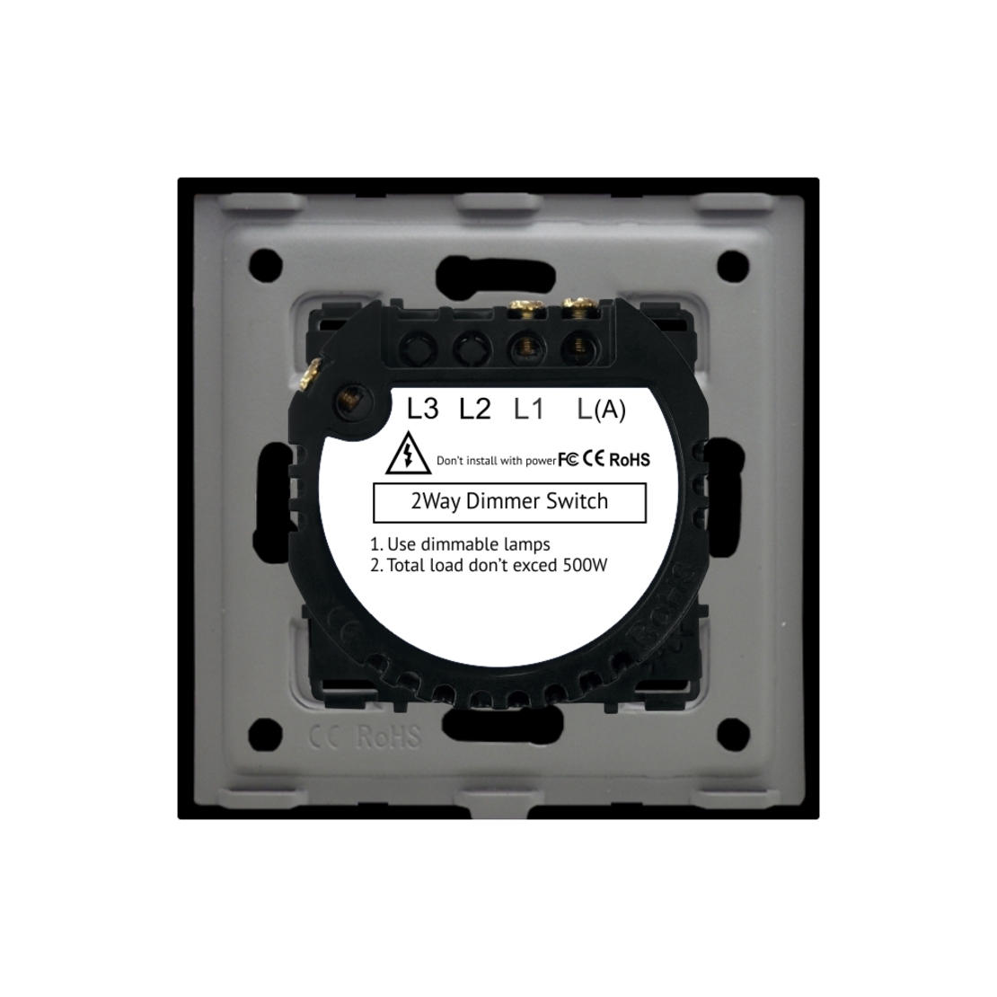 Intrerupator Simplu cu Variator Cap Scara / Cruce cu Touch si Rama din Aluminiu LUXION, negru