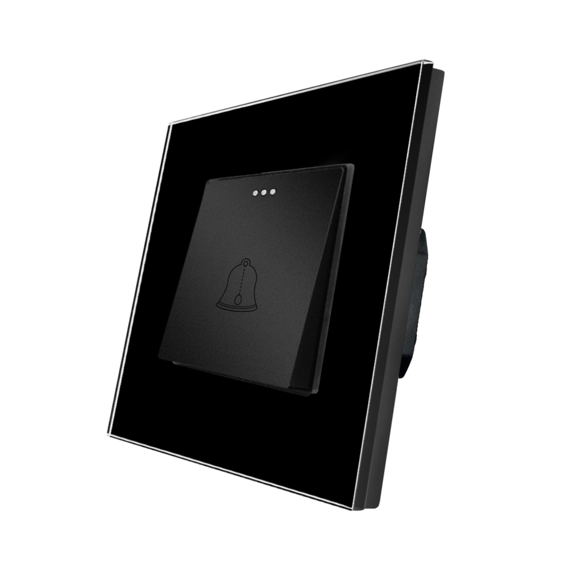 Buton de Sonerie Mecanic LUXION cu Rama din Sticla, negru