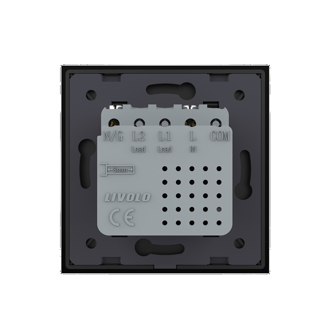 Priza USB Tip C Livolo cu Rama din Sticla, negru