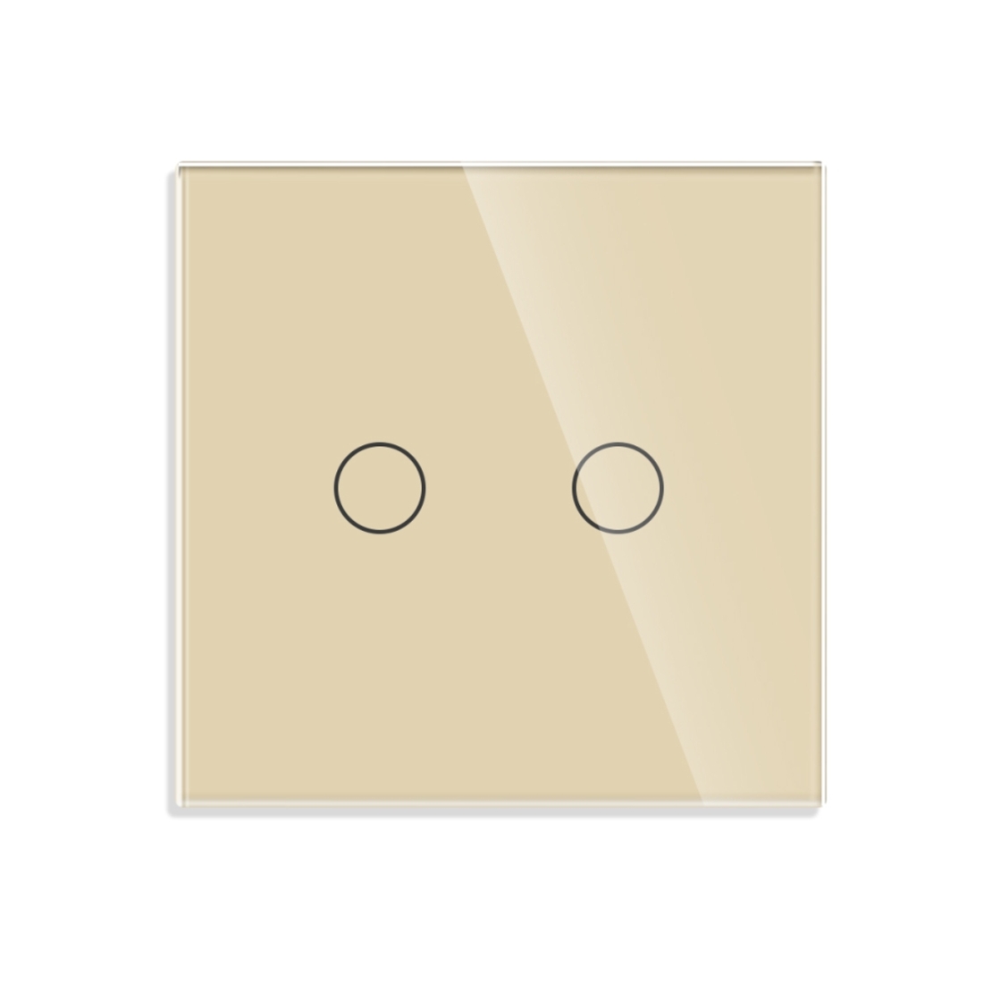 Intrerupator Dublu RF433 cu Touch din Sticla LUXION, auriu