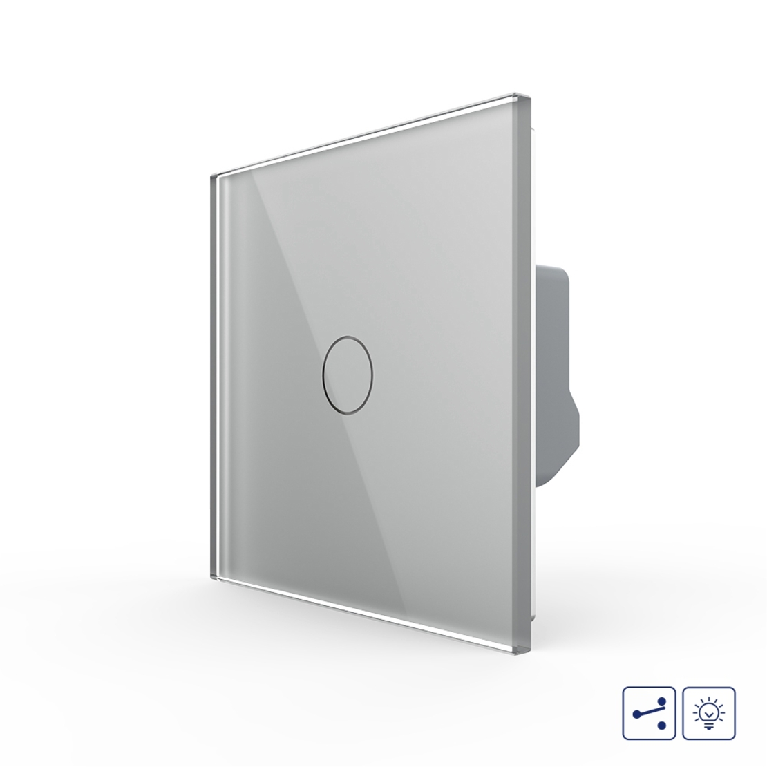 Intrerupator Simplu Cap Scara, Dimmer cu Touch LIVOLO - Serie Noua, gri