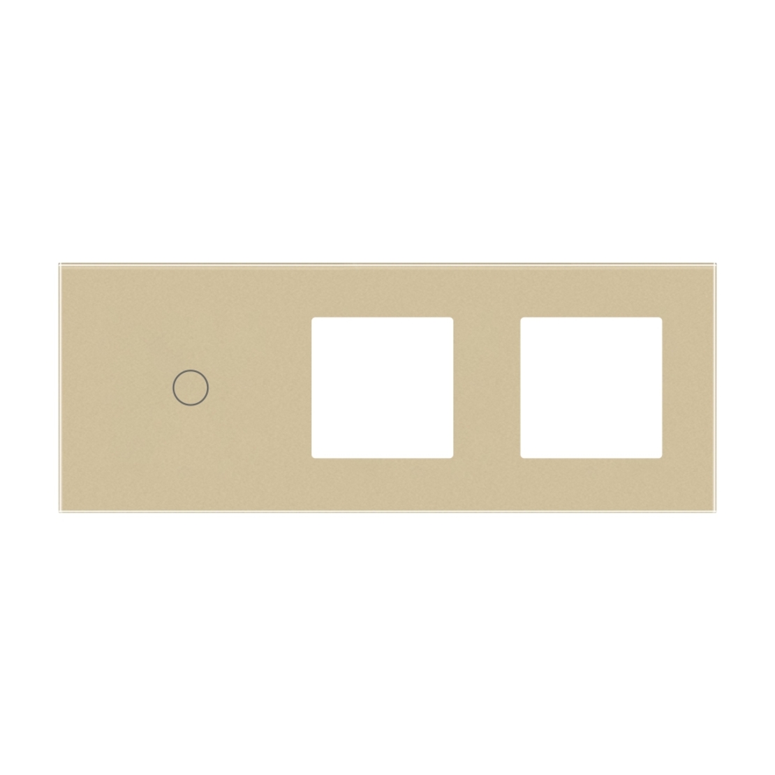 Panou Intrerupator Simplu cu Touch si 2 Prize Din Sticla LUXION, auriu