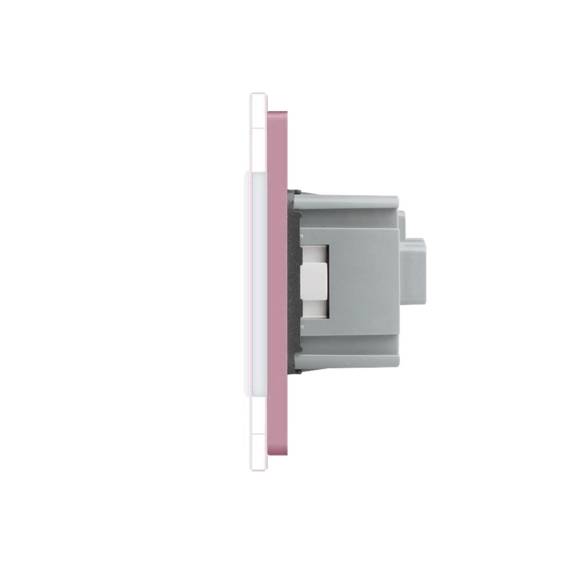 Priza tripla Livolo cu rama din sticla, roz