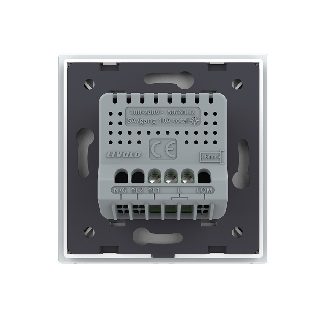 Buton Sonerie cu Touch LIVOLO din Sticla - Serie Noua, alb