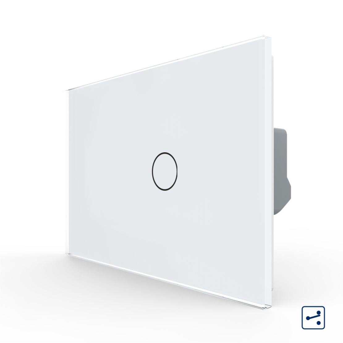 Intrerupator Simplu Cap Scara / Cruce cu Touch LIVOLO din Sticla, Standard Italian, alb