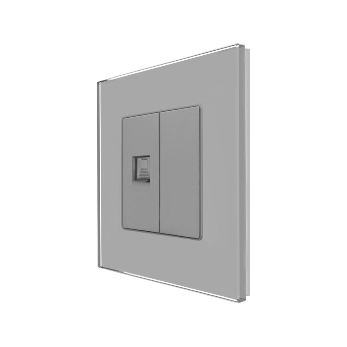 Priza Internet cu Rama din Sticla LUXION, gri