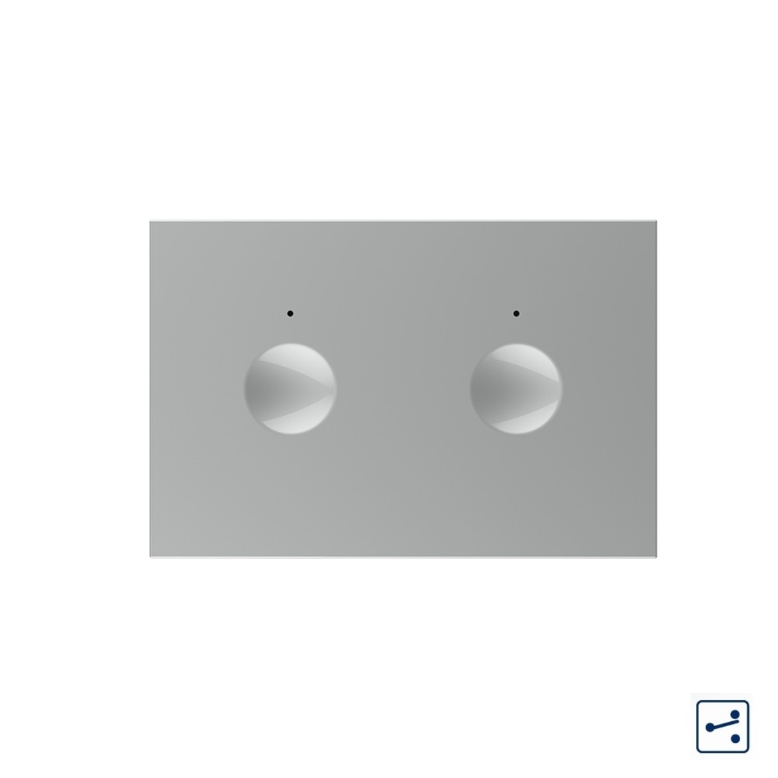 Modul intrerupator dublu cap scara / cap cruce cu touch Livolo standard Italian, Serie noua, gri