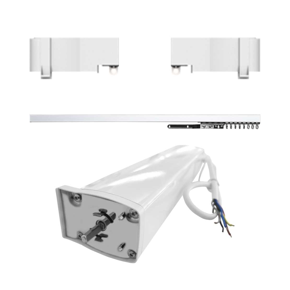 Set Motor LUXION + Sina Draperie cu Deschiere Tip Cortina, Lungime 4M, Control Telefon