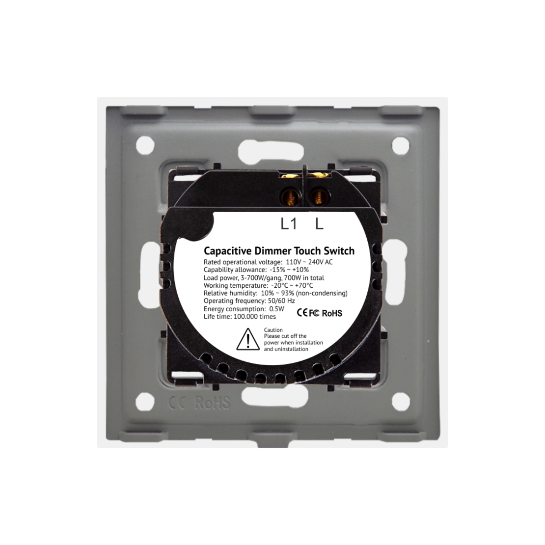 Intrerupator Simplu cu Variator cu Touch din Sticla LUXION, protocol Zigbee, auriu