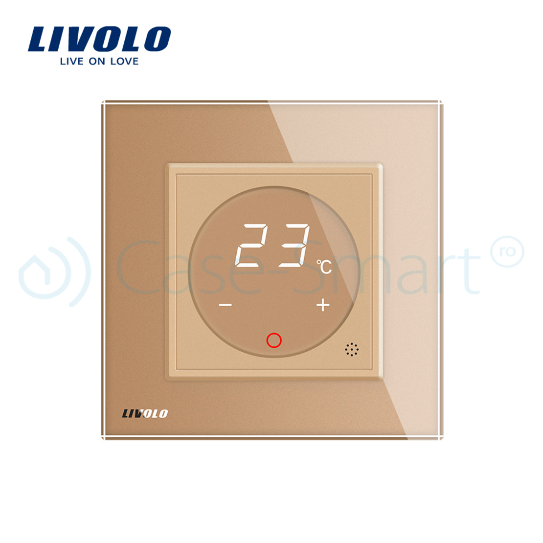 Termostat Livolo pentru sisteme de incalzire electrice, auriu