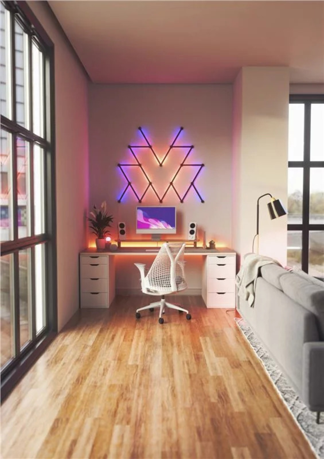 Kit Nanoleaf Lines Skin, Matte Black, 9 Bucati