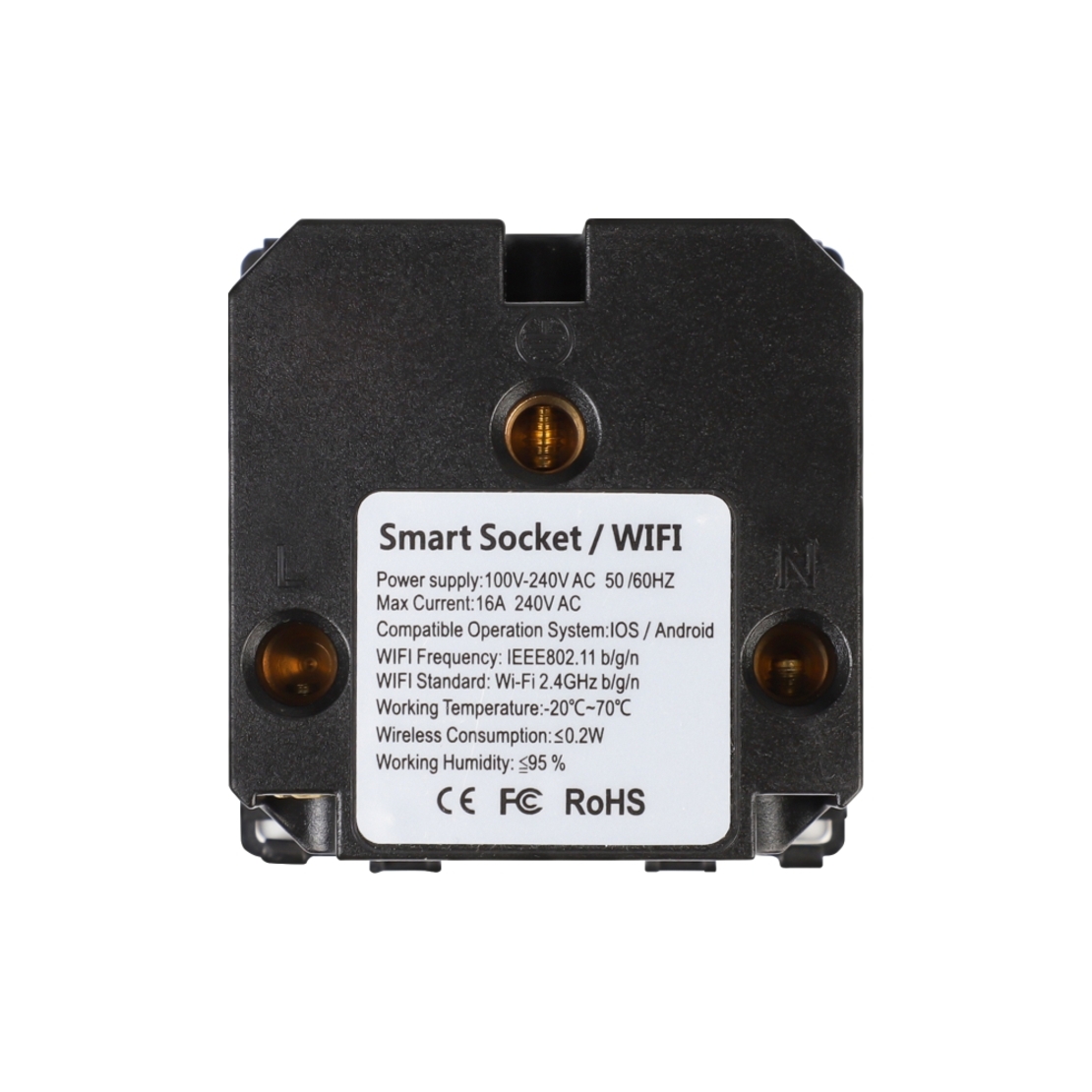 Modul Priza Inteligenta Wi-Fi cu Monitorizare Consum, Fara Rama Din Sticla LUXION, alb