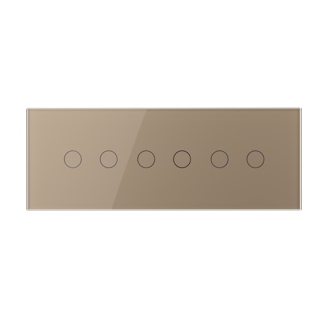 Intrerupator Dublu + Dublu + Dublu cu Touch LIVOLO cu Rama Din Sticla, Standard Italian, 6M, auriu