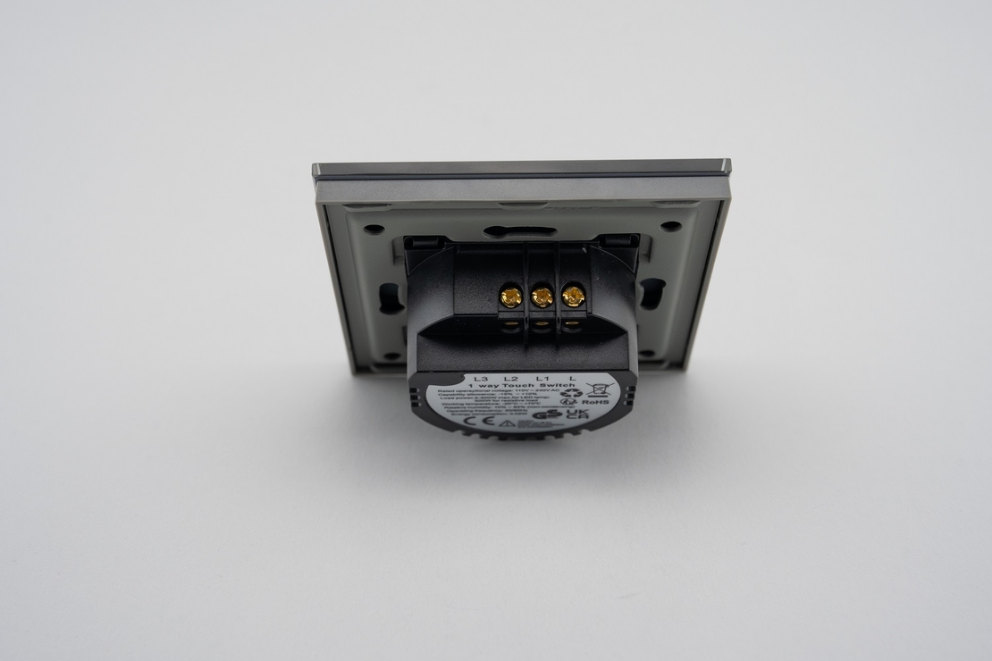 Intrerupator Dublu cu Touch din Sticla LUXION, gri