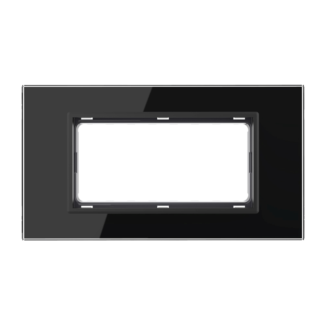 Rama din sticla Livolo standard Italian 4 module - Serie noua, negru