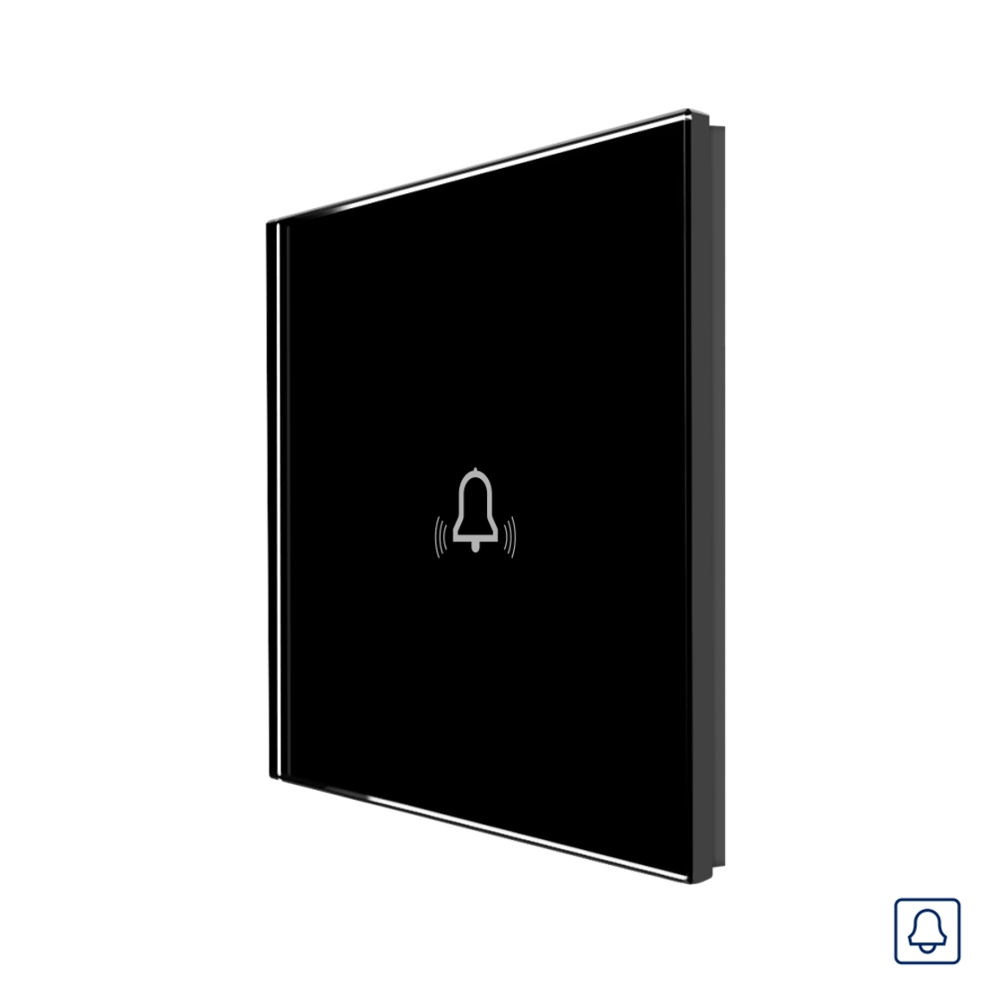 Panou Buton Sonerie cu Touch Din Sticla LUXION, negru