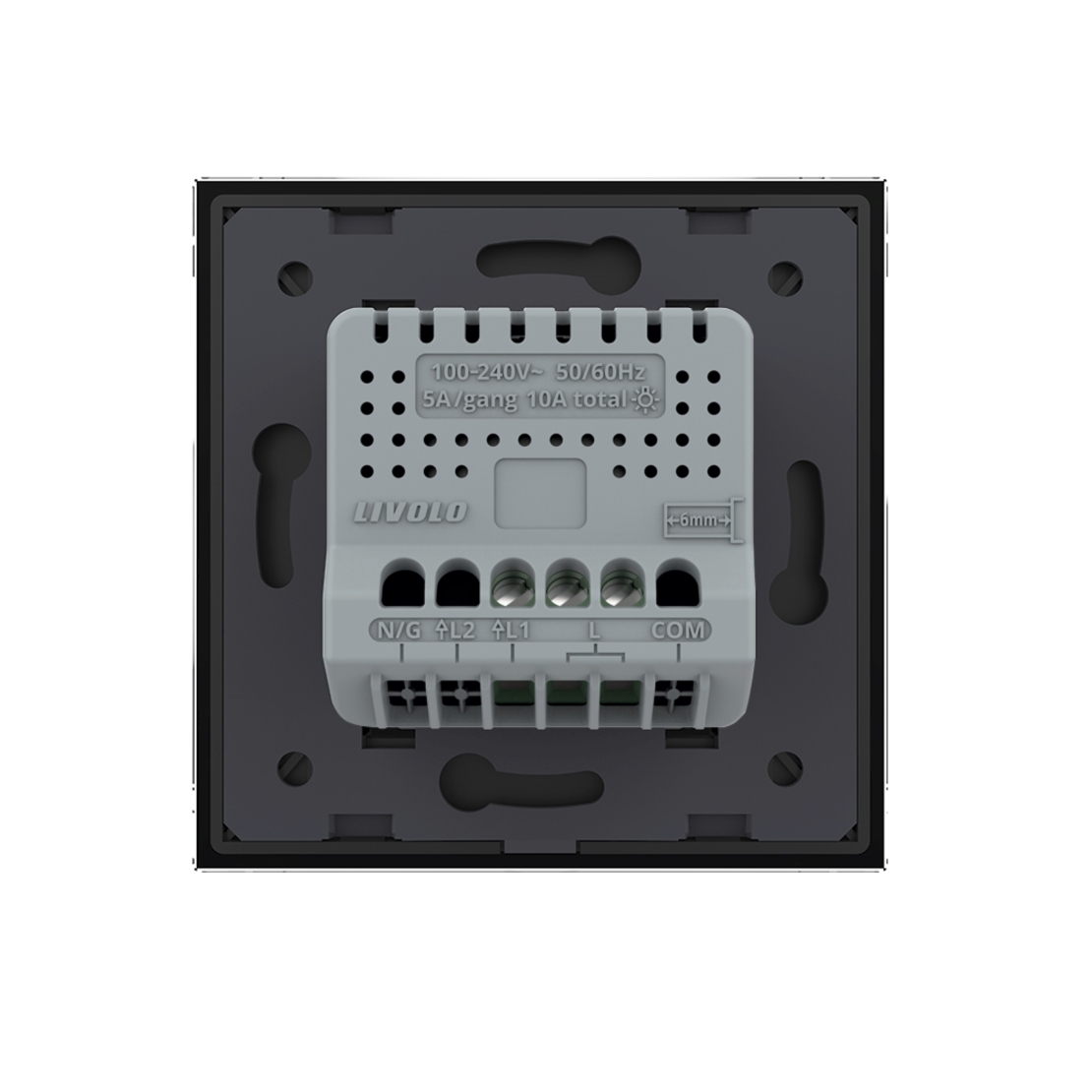 Intrerupator Simplu cu Touch LIVOLO cu Rama din Sticla - Protocol ZigBee EC, negru