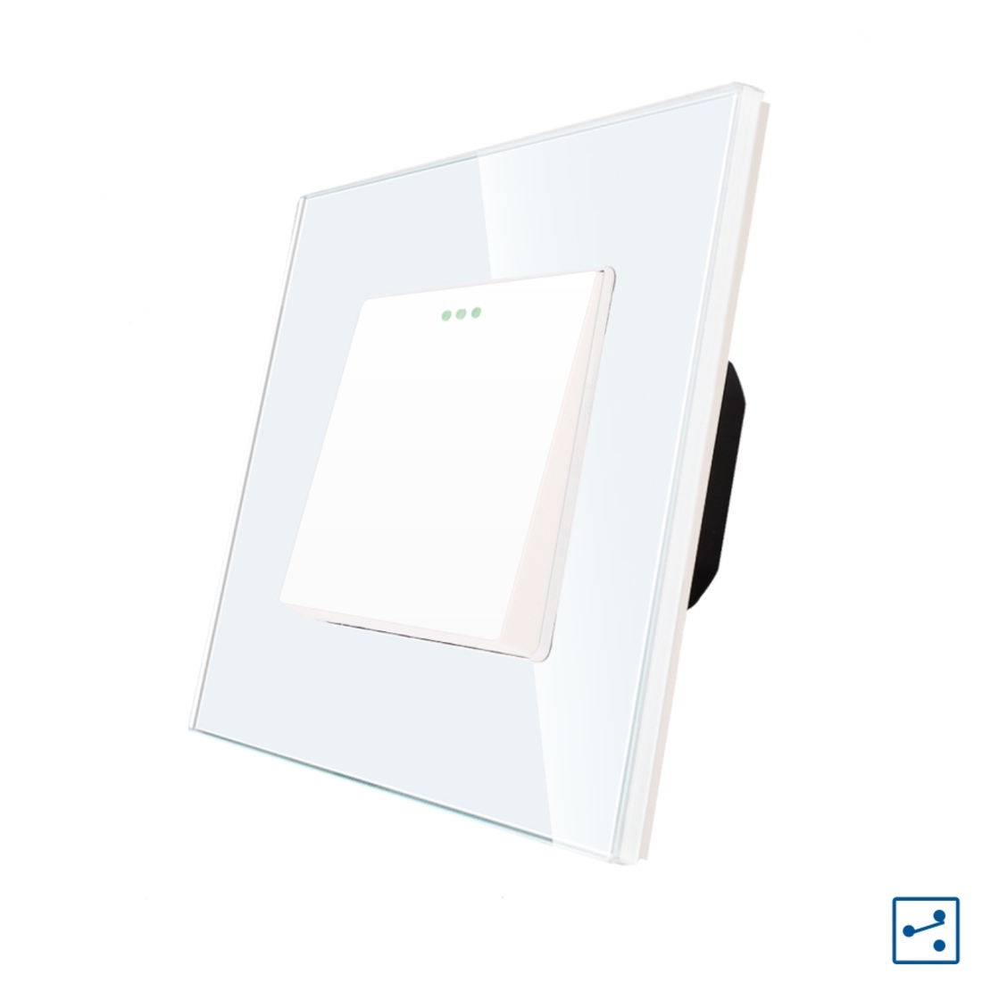 Intrerupator Simplu Cap Scara Mecanic LUXION cu Rama din Sticla, alb