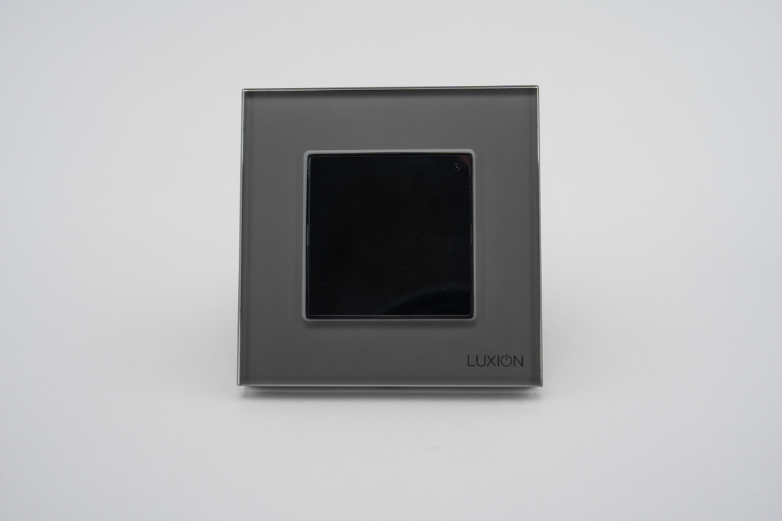 Termostat Wi-Fi pentru incalzirea electrica LUXION cu Rama din Sticla, gri