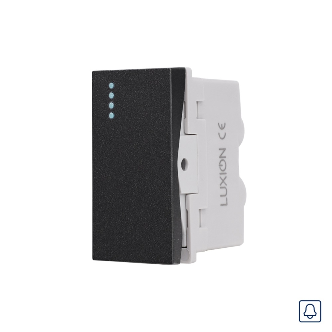 Modul Buton Revenire Mecanic (Sonerie) 1M LUXION, Standard Italian, negru