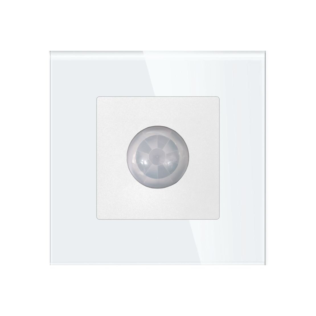 Senzor de Miscare PIR LUXION cu Rama din Sticla, alb