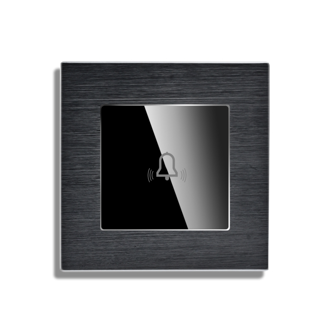 Buton Sonerie cu Touch, cu Revenire, din Sticla si Rama de Aluminiu LUXION, negru