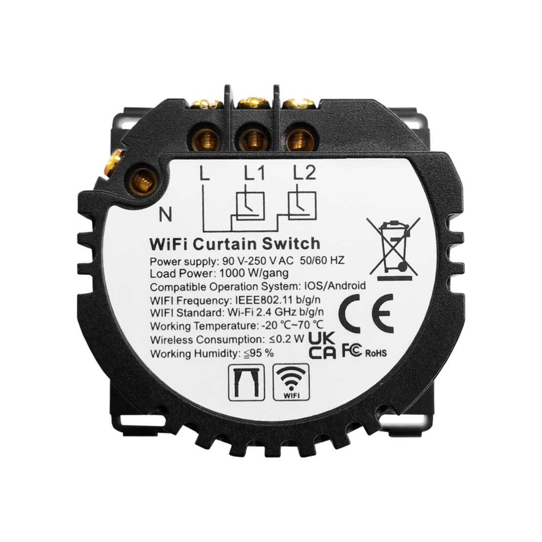 Modul Intrerupator Draperie Wi-Fi cu Touch LUXION