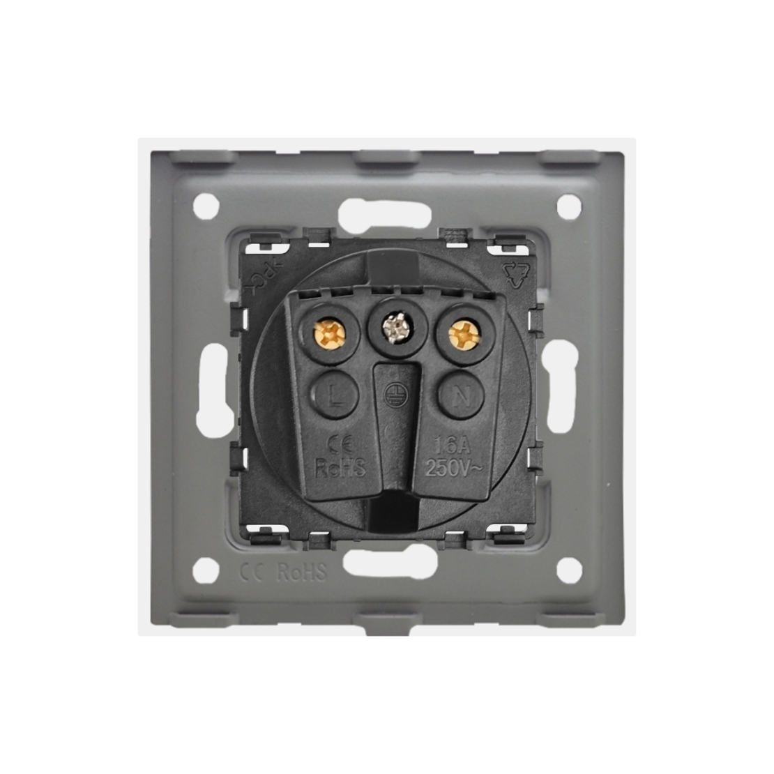 Priza Simpla cu Capac de Protectie LUXION cu rama din aluminiu, auriu