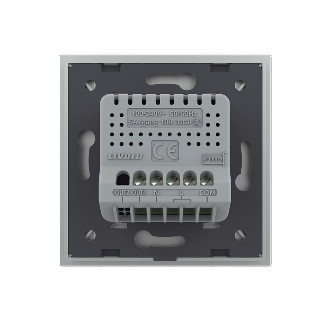 Intrerupator Simplu Cap / Cruce Wi-Fi cu Touch LIVOLO – Serie Noua, gri