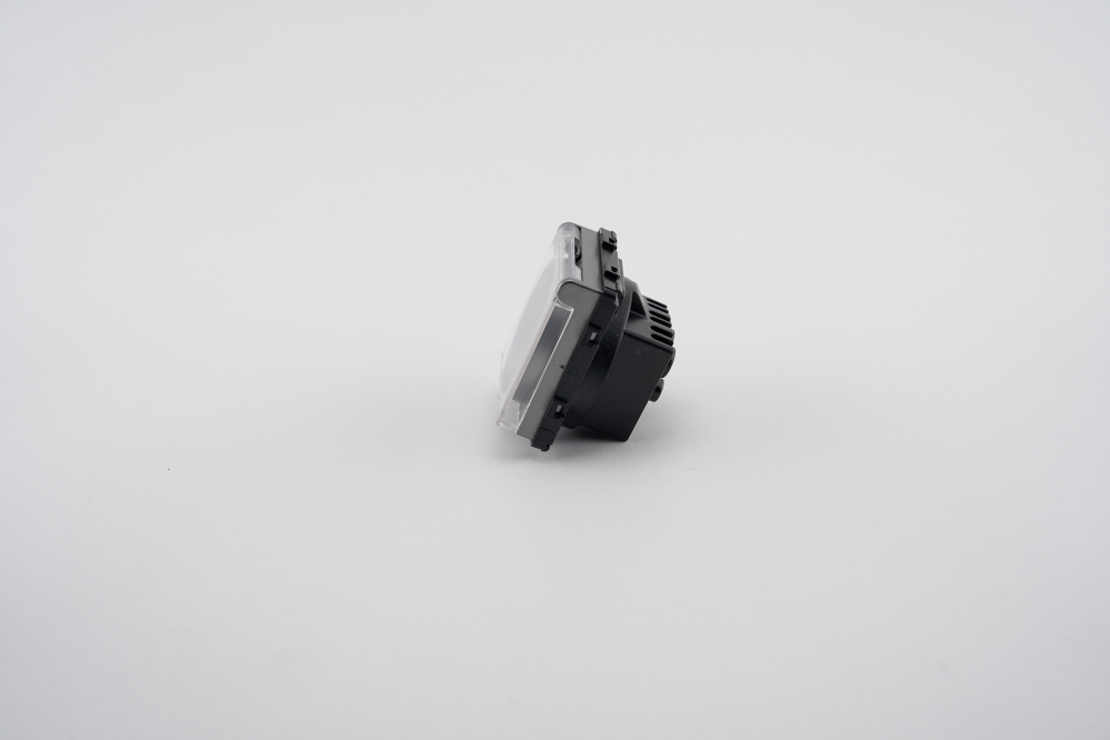 Modul Priza Simpla cu Capac Fara Rama Din Sticla LUXION, gri