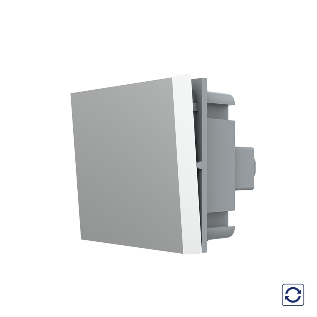 Modul Intrerupator Simplu Mecanic, 2 Module cu Reset (Revenire) LIVOLO - Serie Noua, gri