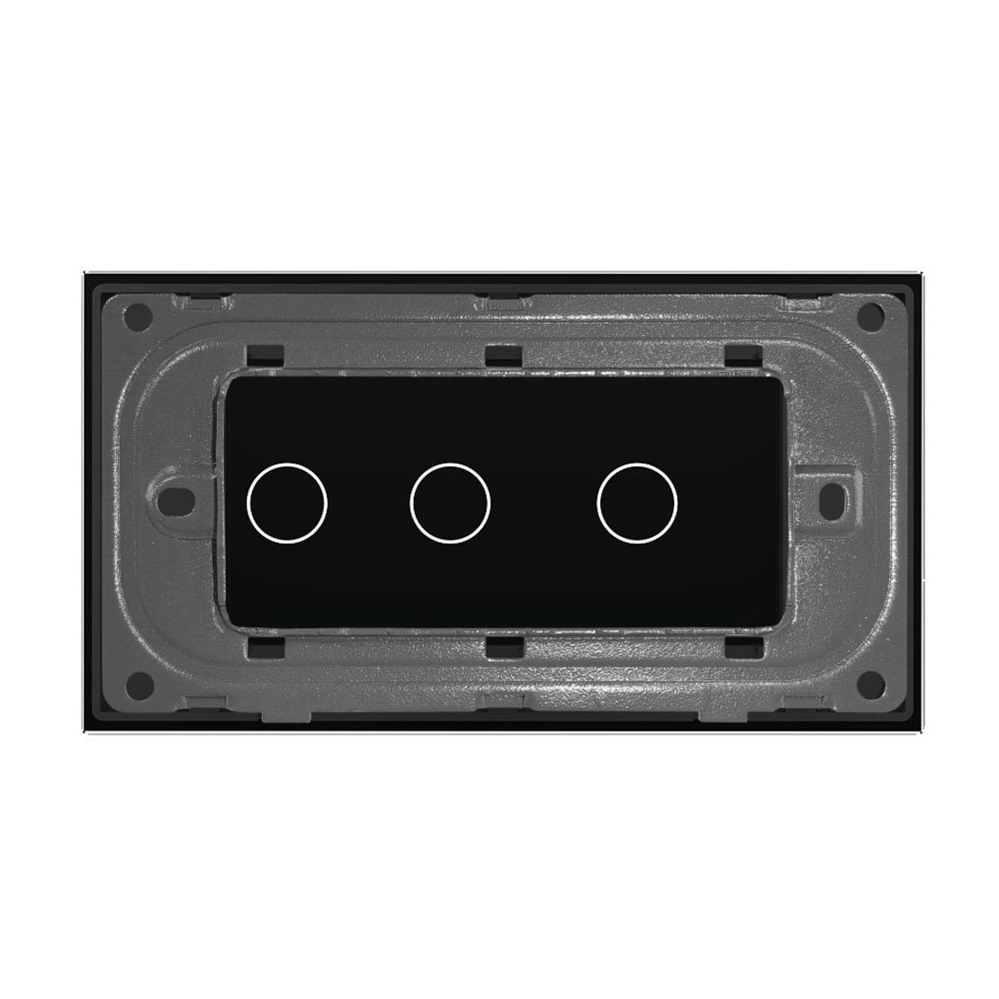 Panou Intrerupator Simplu + Dublu cu Touch LIVOLO din Sticla, Standard Italian - 4M, negru