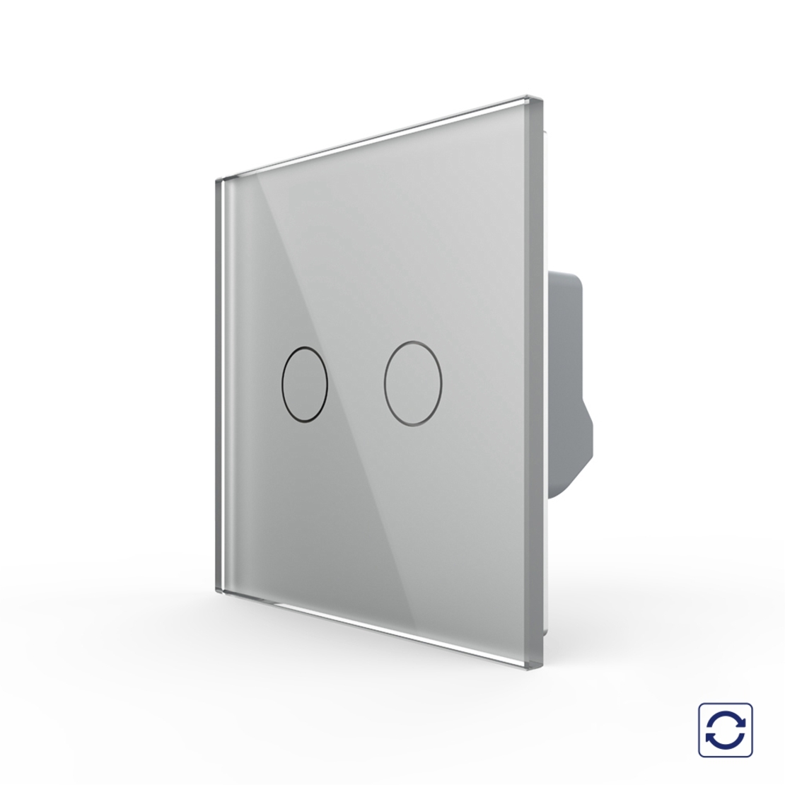 Intrerupator Dublu cu Revenire, Contact Uscat cu Touch LIVOLO - Serie Noua, gri