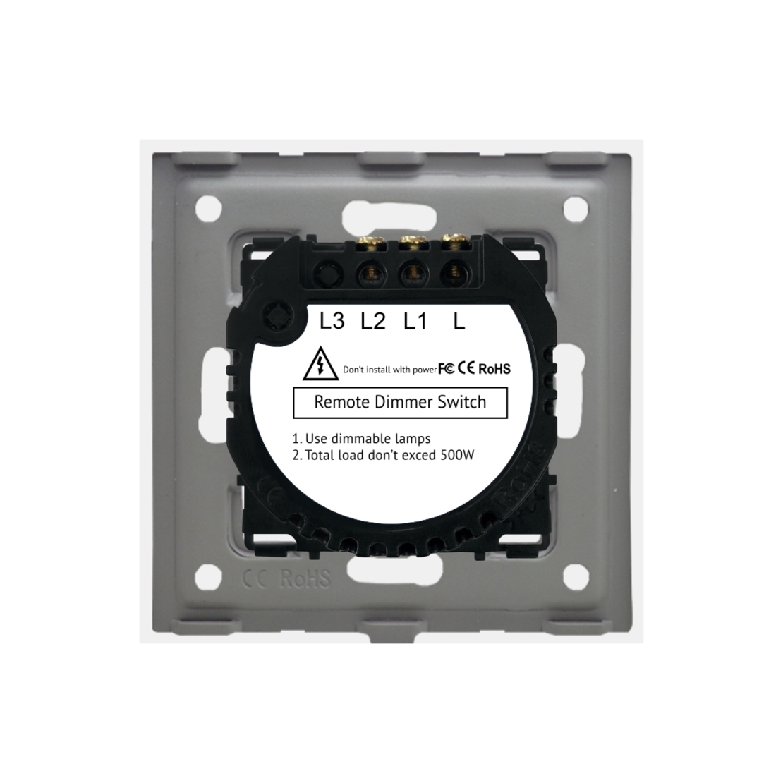 Intrerupator Dublu cu Variator si Touch din Sticla si Rama de Aluminiu LUXION, RF433, auriu