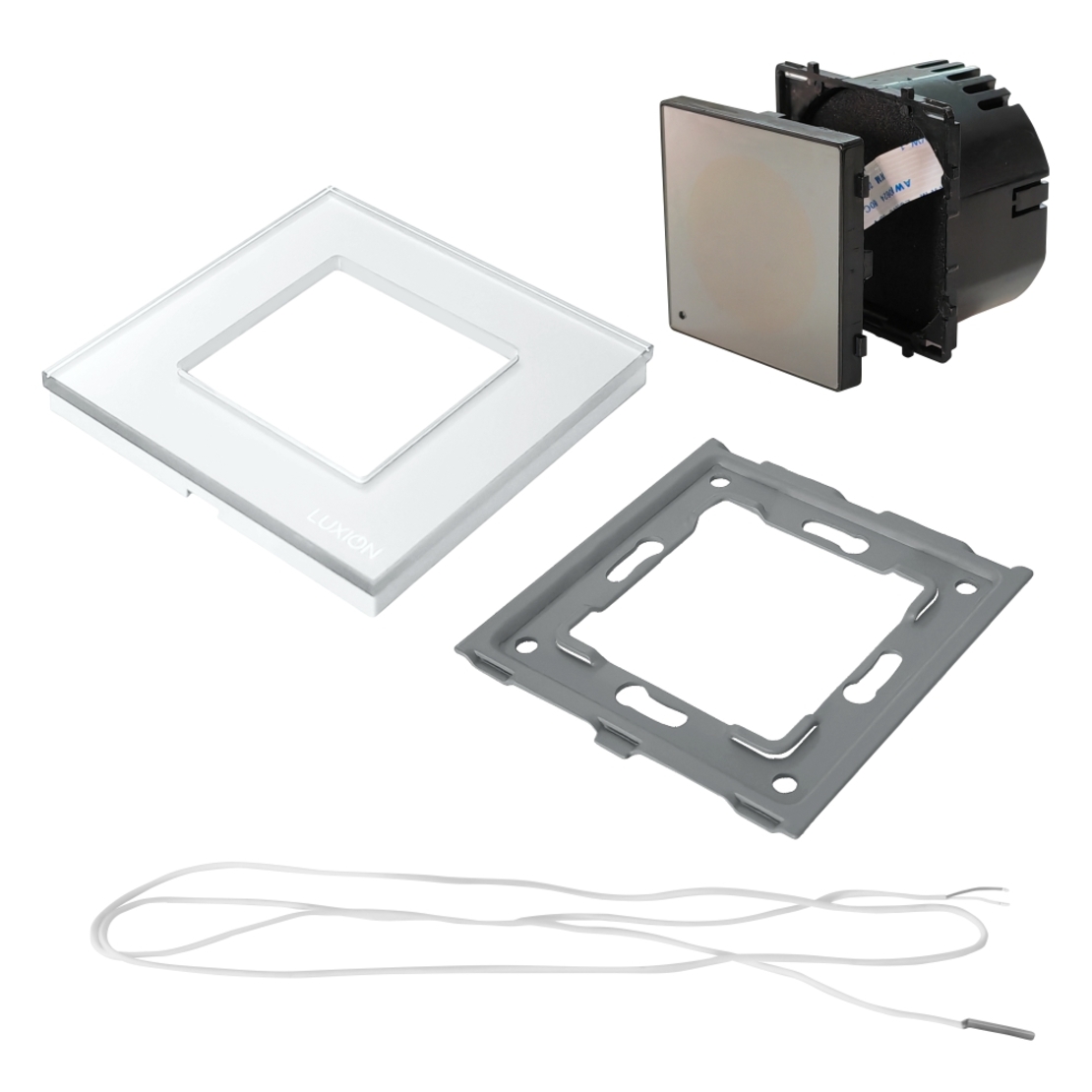 Termostat Wi-Fi pentru incalzirea electrica LUXION cu Rama din Sticla, alb