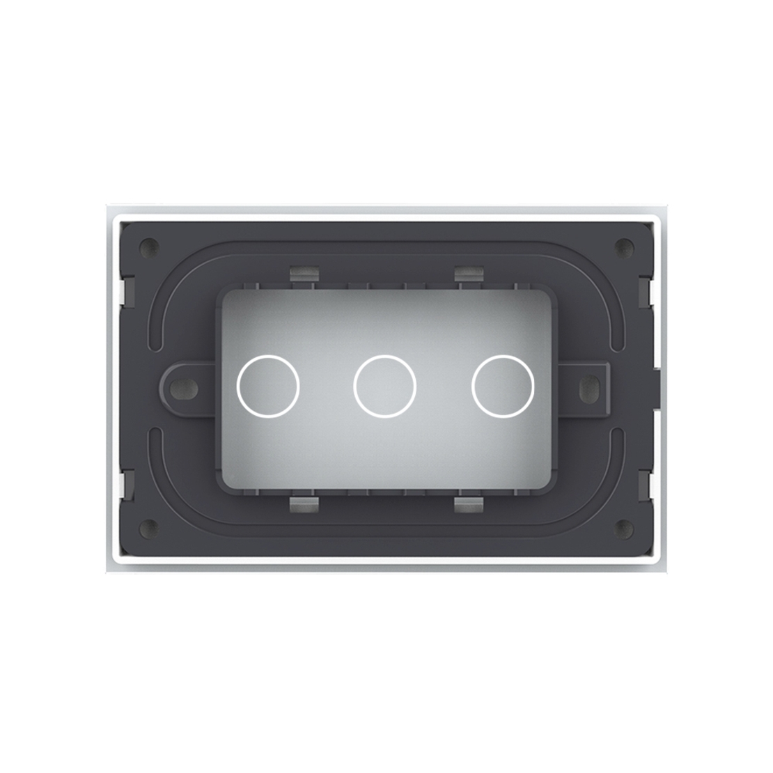 Panou intrerupator triplu cu touch Livolo din sticla, standard Italian - Serie noua, alb