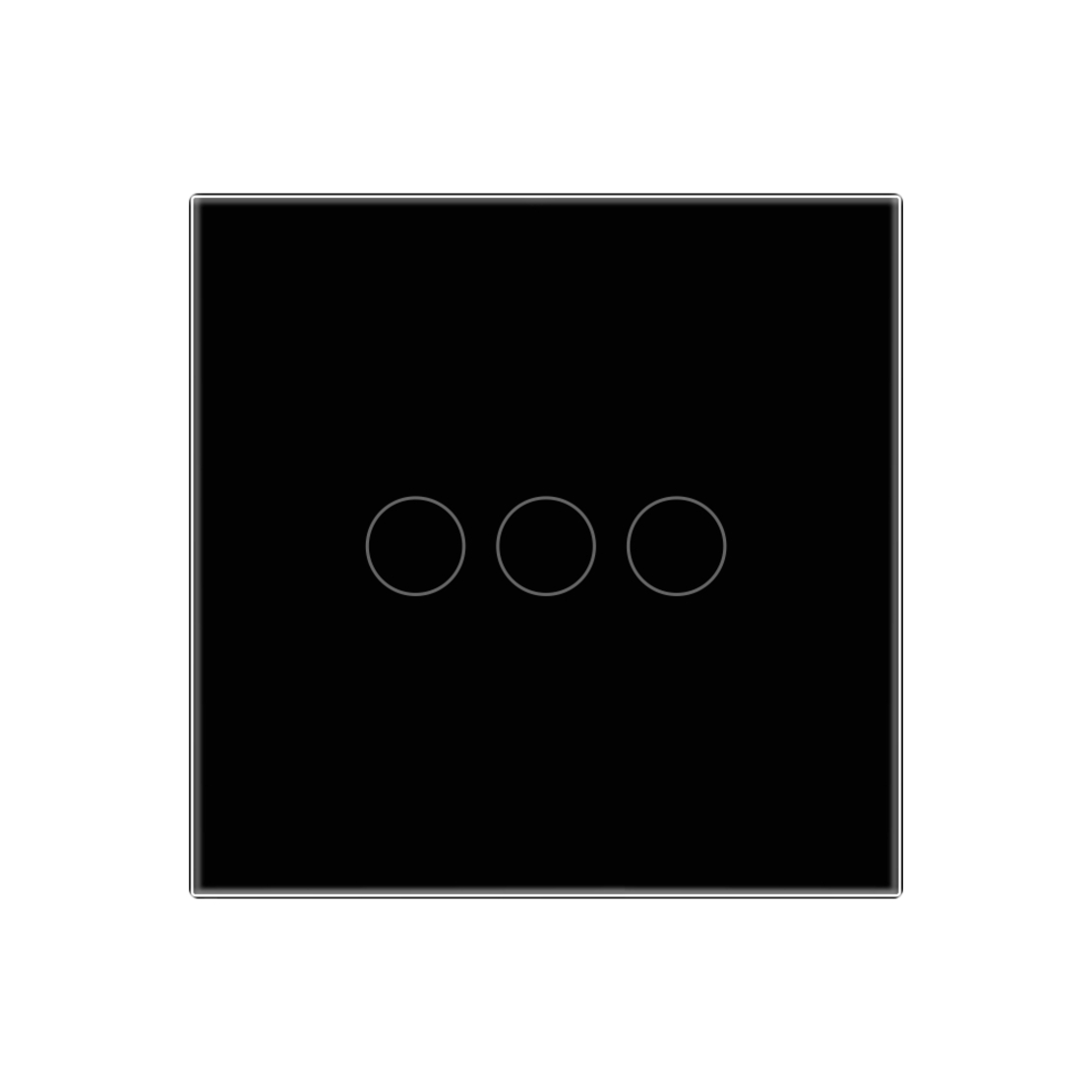 Intrerupator Triplu Wi-Fi + RF433 cu Touch din Sticla LUXION, negru