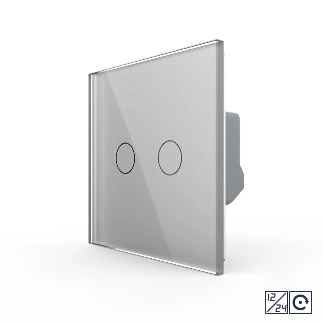 Intrerupator Dublu cu Revenire, Contact Uscat si 12/24V cu Touch LIVOLO – Serie Noua, gri