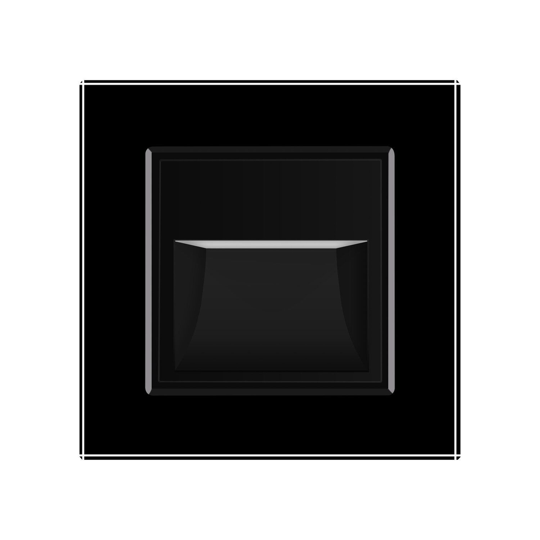 Lampa de veghe LED Livolo cu rama din sticla, negru