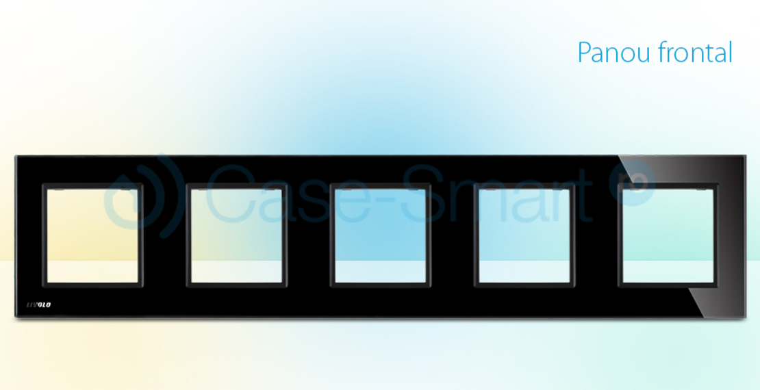 Rama cvintuplu din sticla Livolo, negru