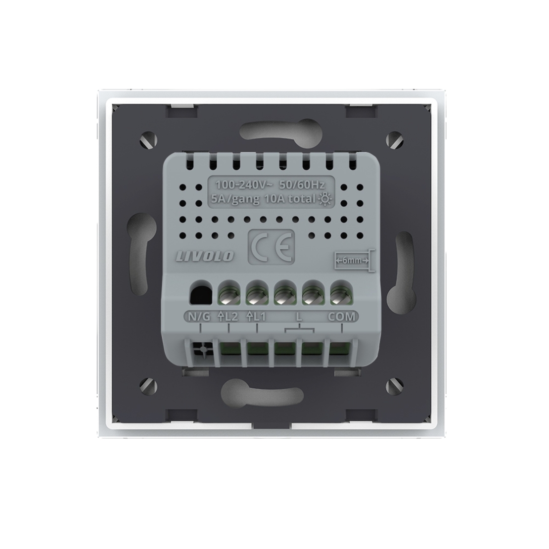 Intrerupator Dublu Cap Scara / Cruce cu Touch LIVOLO - Serie Noua, alb