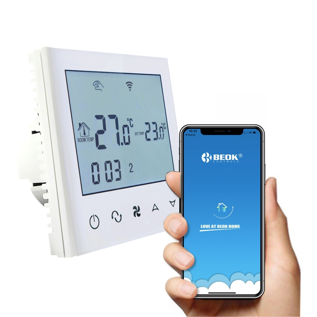 Termostat pentru aer conditionat Beok TDS21WIFI-AC4, Programare, Control aplicatie