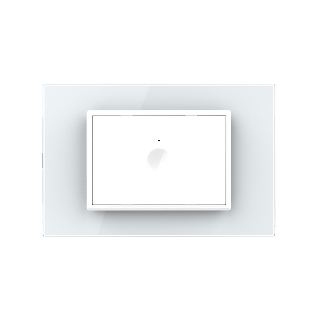 Intrerupator simplu cu touch Livolo cu rama din sticla, standard Italian - Serie noua, alb