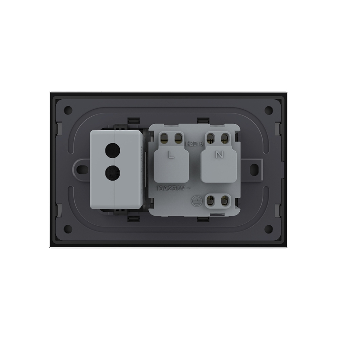 Priza simpla cu USB Livolo standard italian, negru