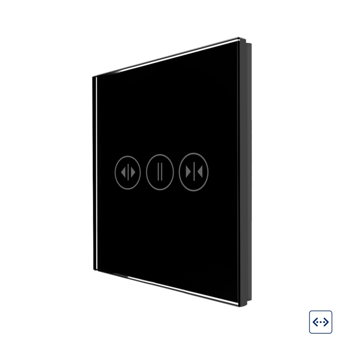 Panou Intrerupator Draperii cu Touch Din Sticla LUXION, negru