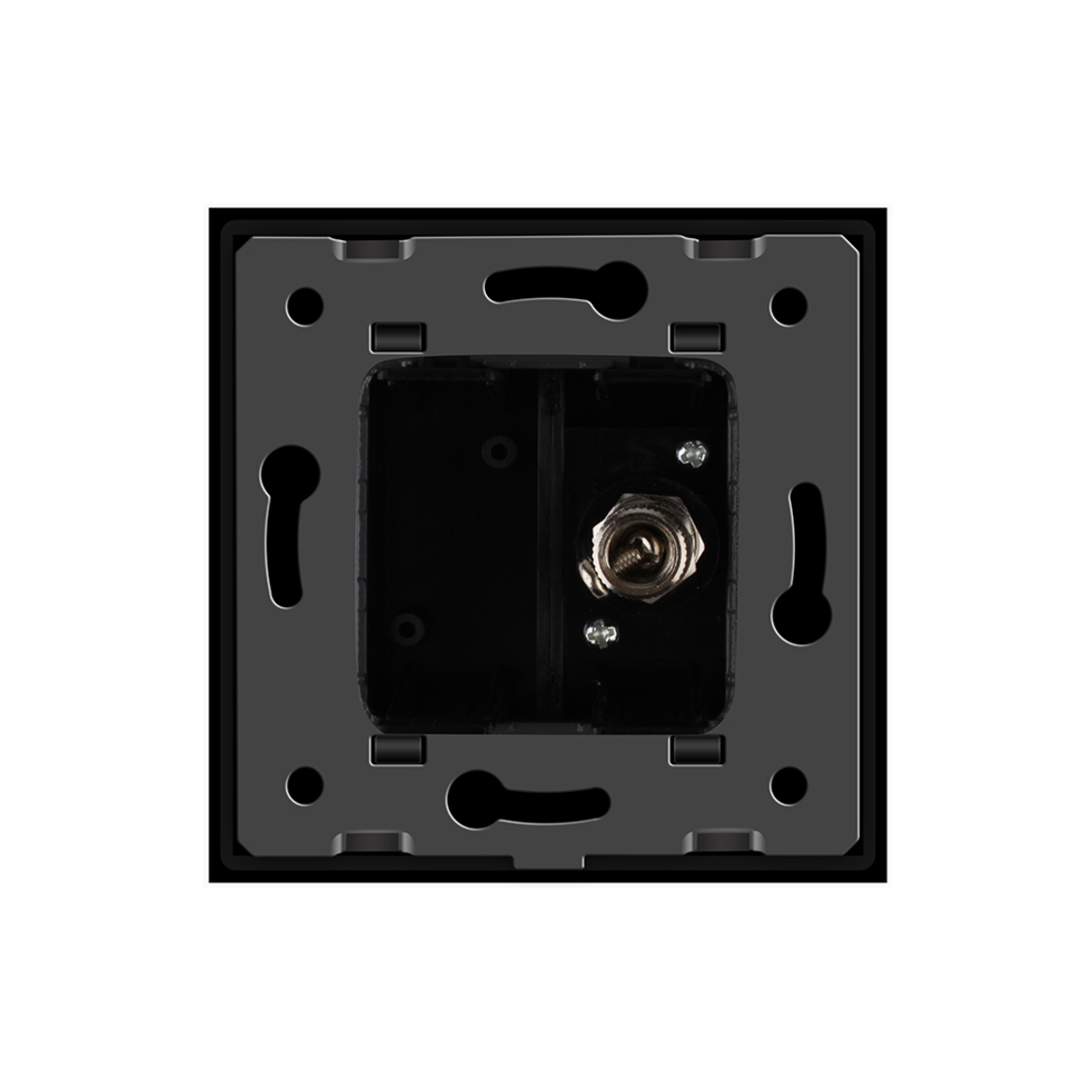 Priza simpla TV Livolo cu rama din sticla, negru