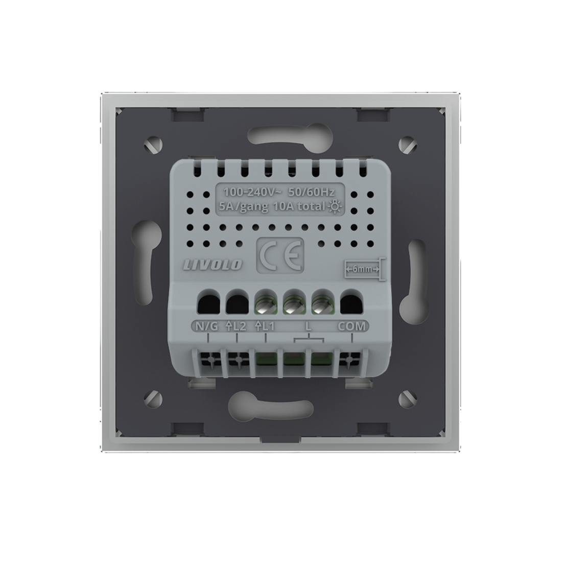 Intrerupator Simplu cu Revenire, Contact Uscat si 12/24V cu Touch LIVOLO – Serie Noua, gri