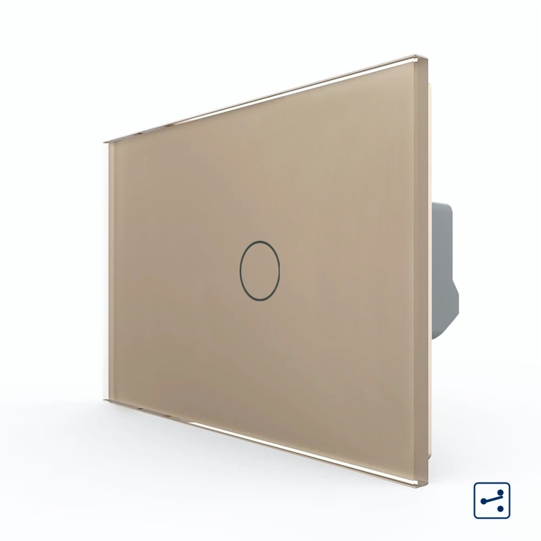 Intrerupator Simplu Cap Scara / Cruce cu Touch LIVOLO din Sticla, Standard Italian, auriu