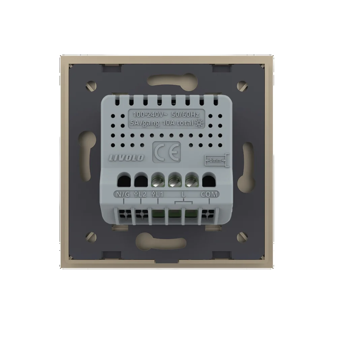 Intrerupator Simplu cu Timer LIVOLO Din Sticla - Serie Noua, auriu