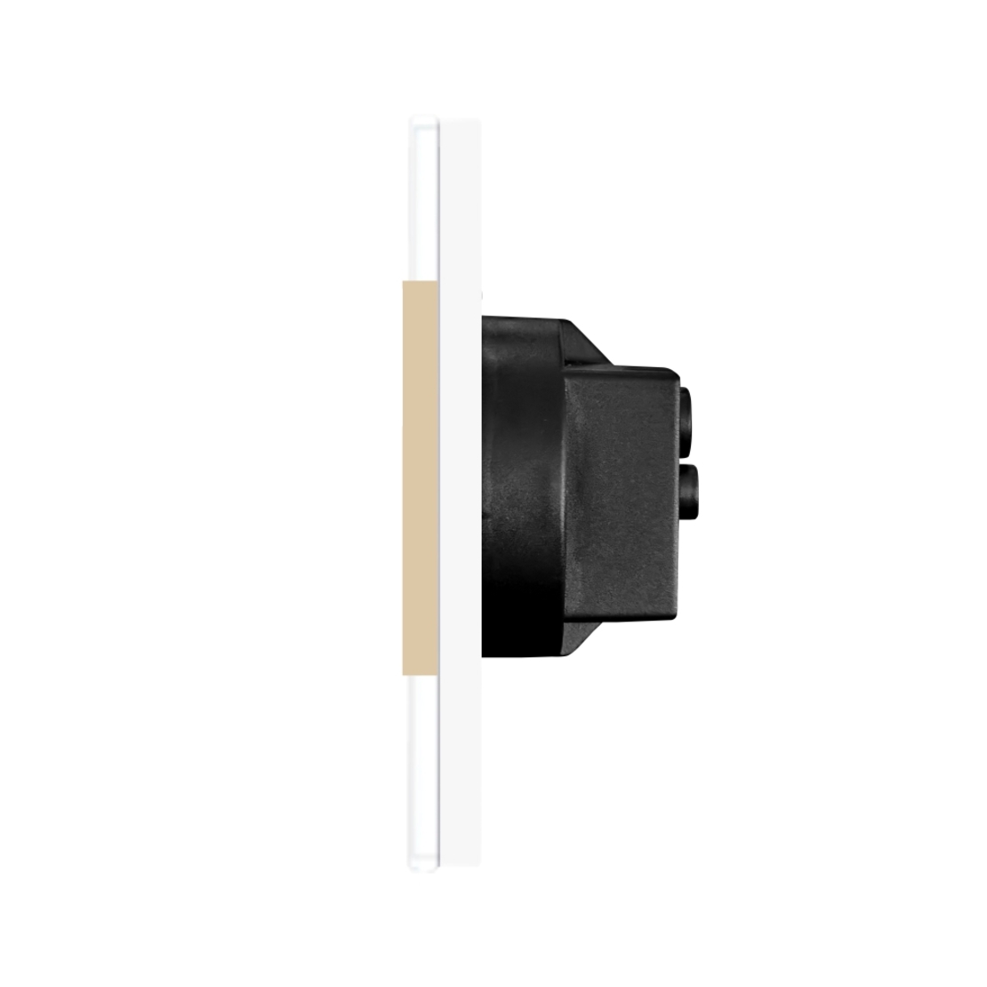 Priza Cvintupla LUXION cu rama din sticla, auriu